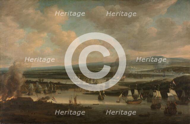 Burning of the English Fleet near Chatham (19-24 June 1667), 1667-1678. Creator: Willem Schellinks.