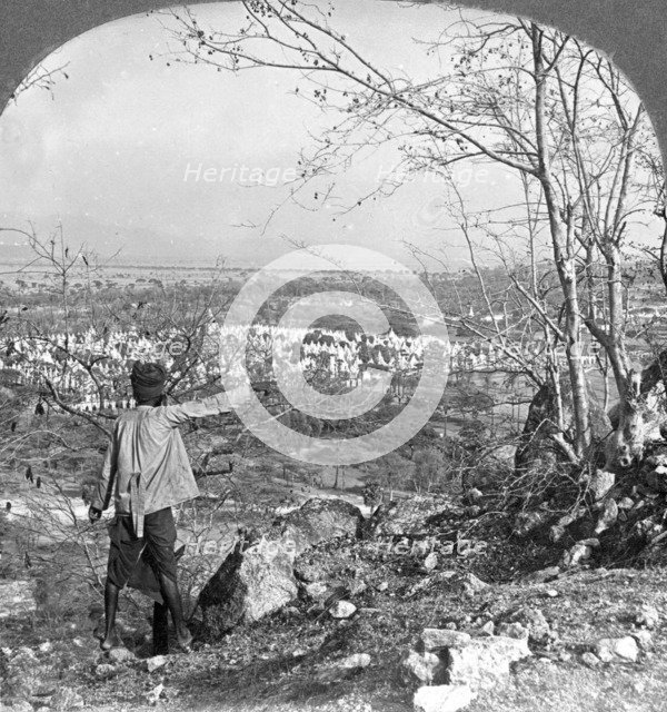 General view over the 450 pagodas from Mandalay Hill, Burma, 1908. Artist: Stereo Travel Co
