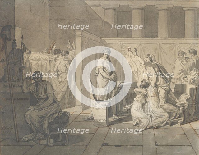 Study for The Lictors Bringing Brutus the Bodies of his Sons, 1787. Creator: Jacques-Louis David.