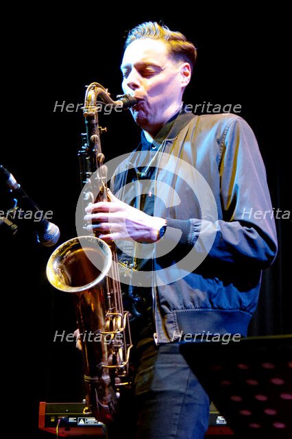 Fraser Smith Quartet, New Generation Jazz Festival Roadshow, Shoreham by Sea, Feb 2023. Creator: Brian O'Connor.