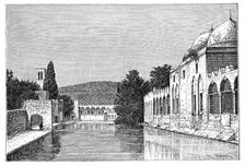 The mosque and Fountain of Abraham, Ofra (At Tayyibah), West Bank, Israel, 1895.Artist: Armand Kohl