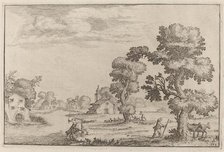 Lakeside Village with Herdsmen, 1638. Creator: Ercole Bazicaluva.