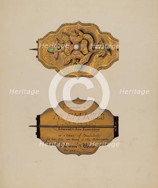 Brooch, c. 1936. Creator: Ellen Duncan.