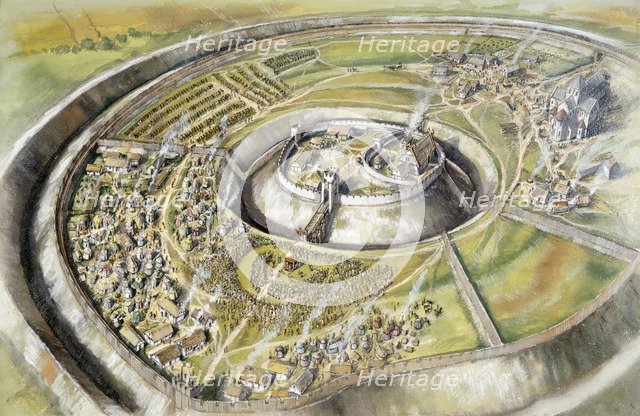 Old Sarum, 1086, (c1990-2010). Artist: Peter Dunn.