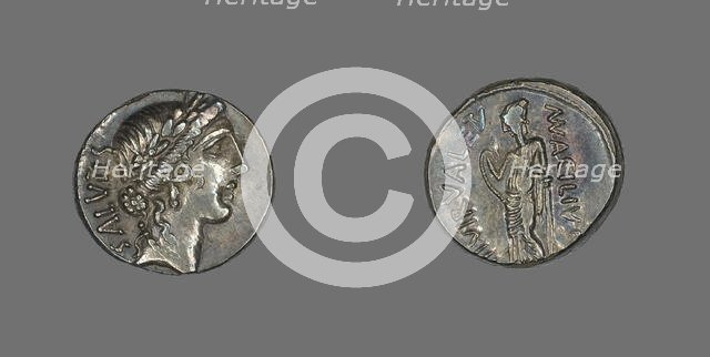 Denarius (Coin) Depicting the Goddess Salus, about 49 BCE. Creator: Unknown.