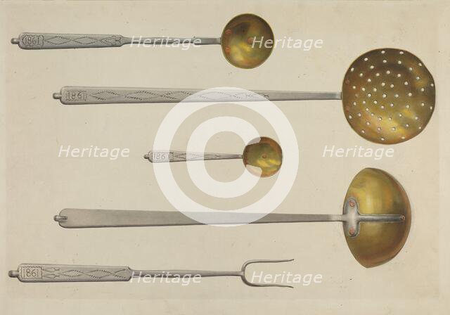 Kitchen Utensils, c. 1939. Creator: Fritz Boehmer.