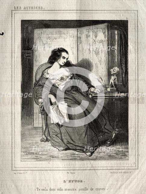 Les Actrices: LEtude, 1843. Creator: Paul Gavarni (French, 1804-1866).