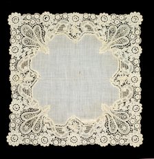 Handkerchief, Belgian, third quarter 19th century. Creator: Unknown.
