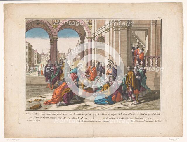 Jesus heals ten lepers, 1742-1801. Creator: Anon.