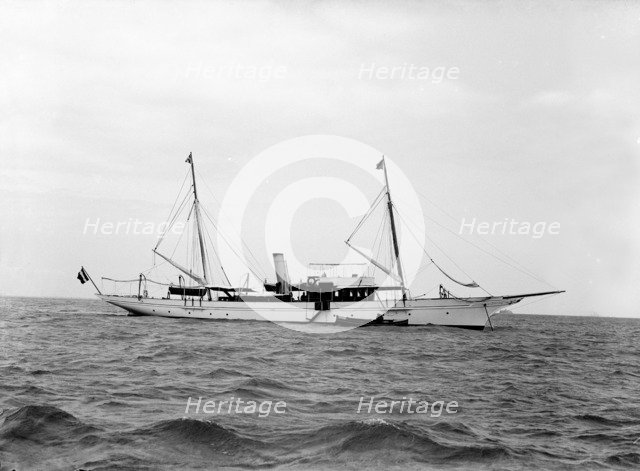 The steam yacht 'Beg Hir', 1914. Creator: Kirk & Sons of Cowes.