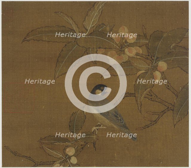 Java Sparrow on a berry branch, Ming dynasty, 15th century. Creator: Unknown.