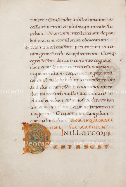 Decorated Initial D; Gospel Lectionary, late 10th century. Creator: Unknown.