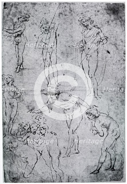 Studies for 'The Adoration of the Magi', 15th century, (1954). Artist: Leonardo da Vinci