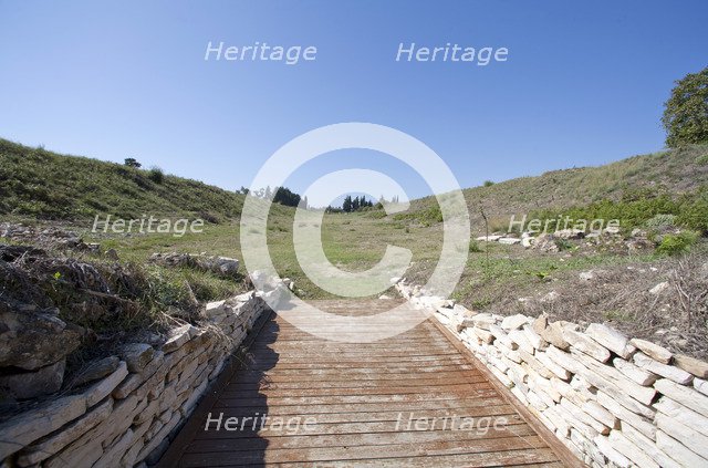 The stadium at Nikopolis, Greece. Artist: Samuel Magal