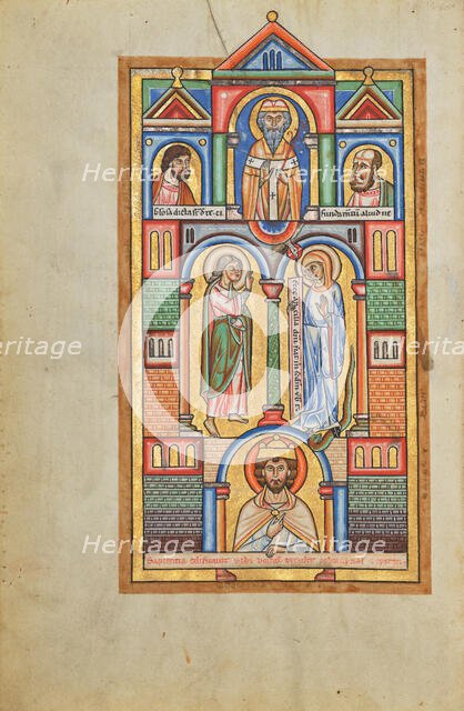 The Annunciation; Stammheim Missal, probably 1170s. Creator: Unknown.