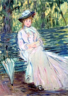 'Woman Seated on a Bench', c1874. Artist: Claude Monet