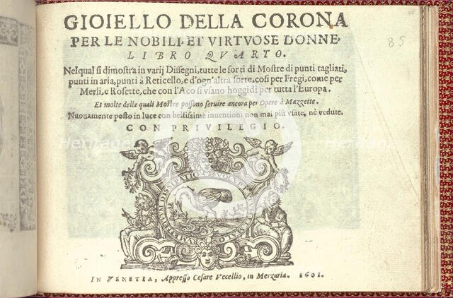 Corona delle Nobili et Virtuose Donne: Libro I-IV, page 85 (recto), 1601. Creator: Cesare Vecellio.