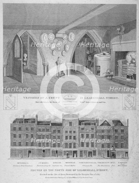 Leadenhall Street, City of London, 1825. Artist: Bartholomew Howlett