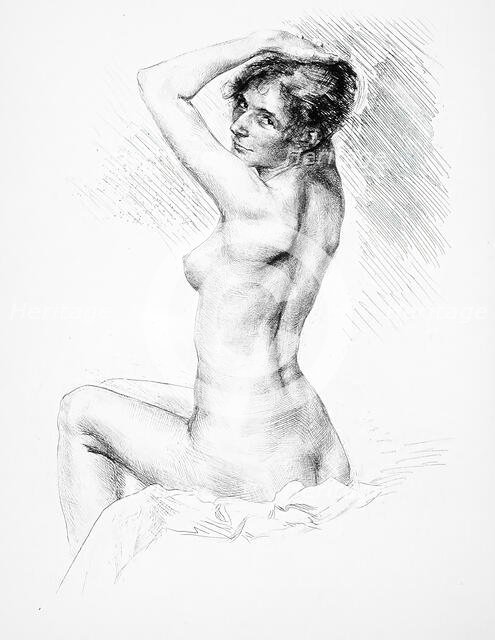 Seated nude figure, c1898. Creator: Karl Koepping.