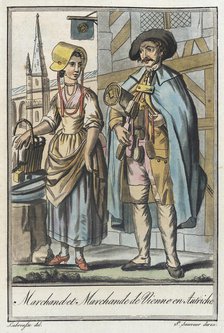 Costumes de Différents Pays, 'Marchand et Marchande de Vienne en Autriche', c1797. Creators: Jacques Grasset de Saint-Sauveur, LF Labrousse.