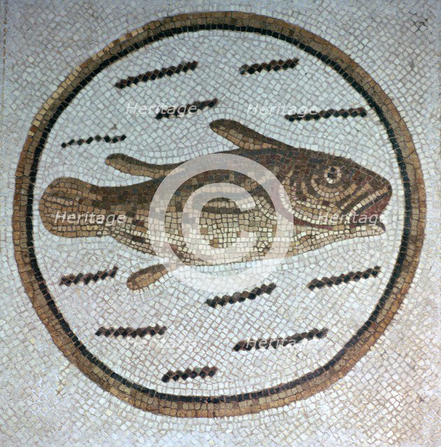 Early Christian fish mosaic, 4th century. Artist: Unknown