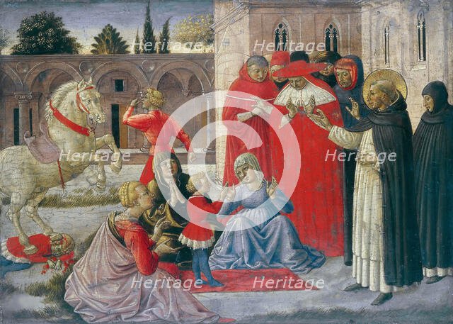Miracle of Saint Dominic (Saint Dominic Restoring Napoleone Orsini to Life), ca 1462. Creator: Gozzoli, Benozzo (ca 1420-1497).