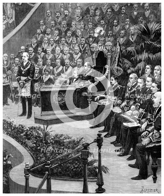 Grand Masonic gathering, 1887. Artist: Unknown