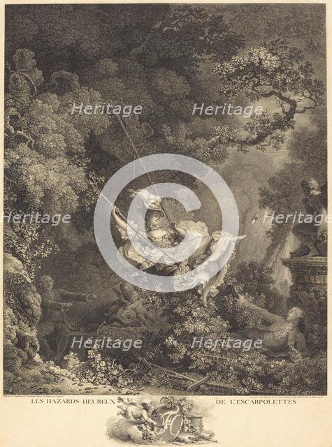 Les Hazards heureux de l'Escarpolette, probably 1782. Creator: Nicolas Delaunay.
