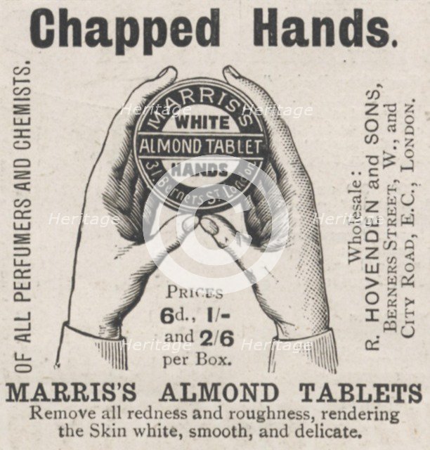 Marris's Almond Tablets, 1898. Artist: Unknown