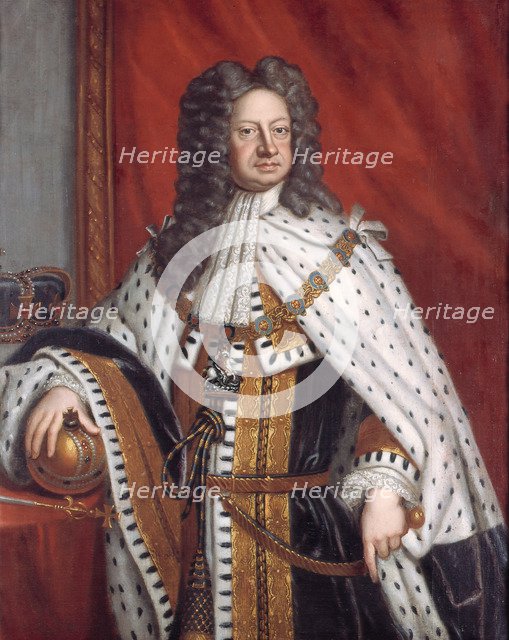 Portrait of George I in Anointment Robe. Artist: Kneller, Sir Gotfrey (1646-1723)