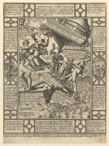 Aedificare Super Arenam, from Allegories of the Christian Faith, from Christian and P..., 1575-1617. Creator: Hendrik Goltzius.