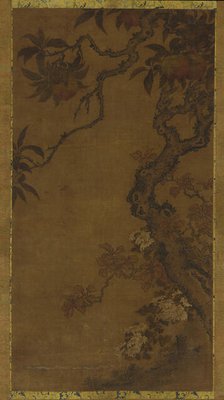 Peaches and Chrysanthemums, 1368-1644. Creator: Unknown.