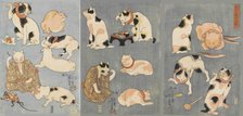 Tatoe zukushi no uchi (Illustrated Proverbs with Cats), 1852. Creator: Kuniyoshi, Utagawa (1797-1861).