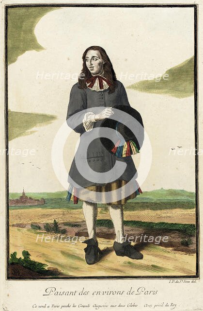 Recueil des modes de la cour de France, 'Paisant des Environs de Paris', between c1678 and c1693. Creator: Jean de Dieu.