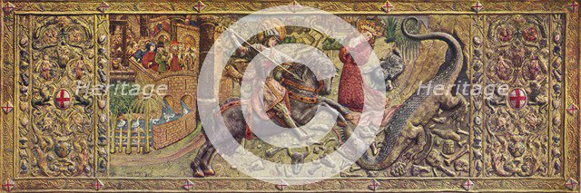 'Embroidered front altarpiece of Saint George, from the Palau de la Generalitat', c15th century. Artist: Unknown.