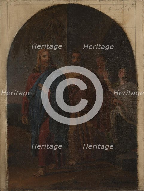 Esquisse pour l'église Saint-Philippe-du-Roule : "Saint Philippe quittant sa famille..., 1826. Creator: Pierre Louis Delaval.