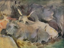 'Oxen at Siena', c1910. Artist: John Singer Sargent.