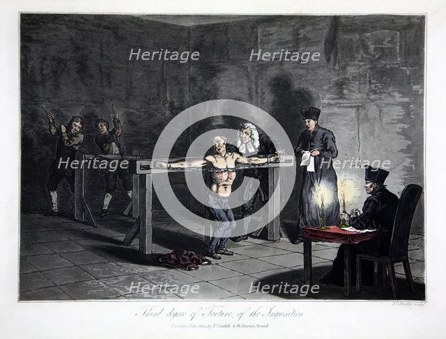 'Third Degree of Torture of the Inquisition', 1813.  Artist: LC Stadler