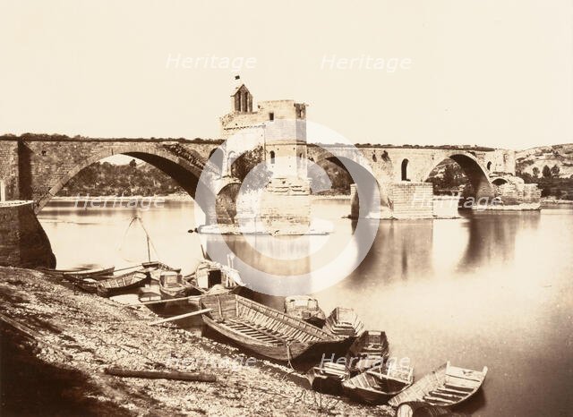 Avignon, Pont St. Bénezet, ca. 1864. Creator: Edouard Baldus.