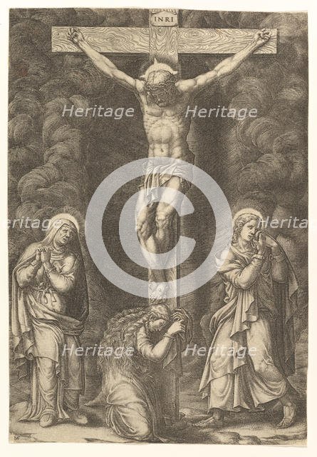 The Crucifixion with the Virgin, the Magdalen, and St. John, late 1570s. Creator: Giorgio Ghisi.