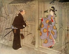 'What was the young man's astonishment to see a pretty young girl standing just within the gate', 19 Creator: Unknown.