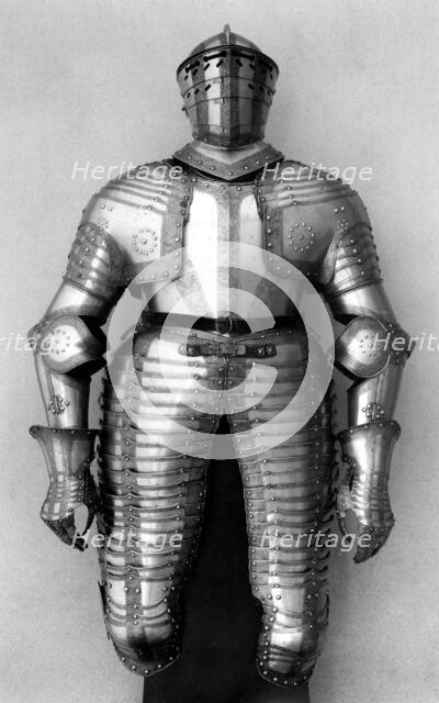 Cuirassier's armour, possibly Dutch, dated 1621; helmet brim and buffe, 19th century. Creator: Unknown.
