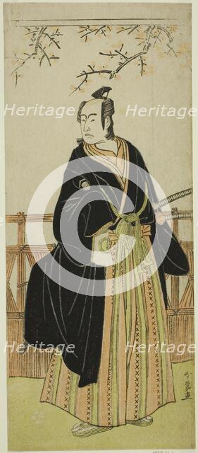 The Actor Sawamura Sojuro III as Soga no Juro Sukenari in the Play Edo no Hana..., c. 1783. Creator: Katsukawa Shunjo.