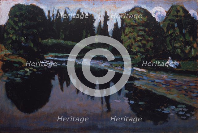 A River in summer. Artist: Kandinsky, Wassily Vasilyevich (1866-1944)