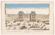View of Place Dauphine with the built-up Pont au Change and Pont Saint-Michel..., 1745-1775. Creator: Anon.