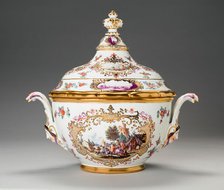 Covered Tureen and Stand (One of a Pair), Germany, c. 1740. Creator: Meissen Porcelain.