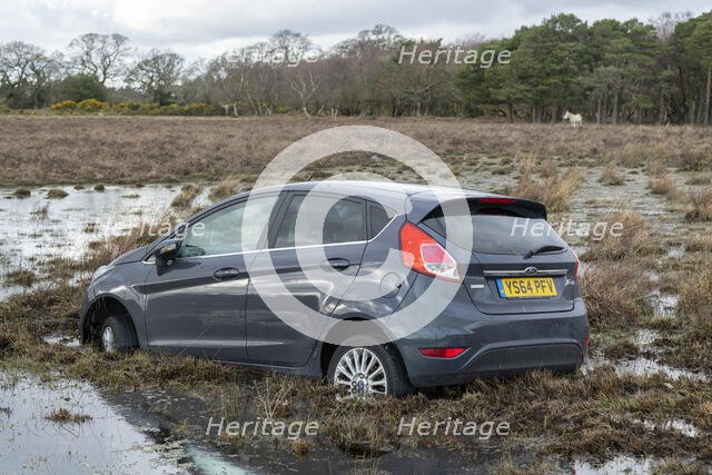 Ford Fiesta accident in New Forest, 2020. Creator: Tim Woodcock.
