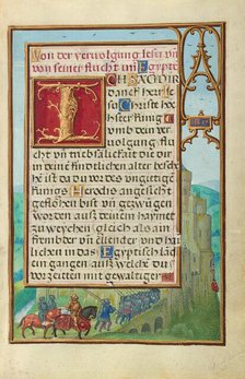 Border with Michal Helping David to Escape from Saul, about 1525-1530. Creator: Simon Bening.