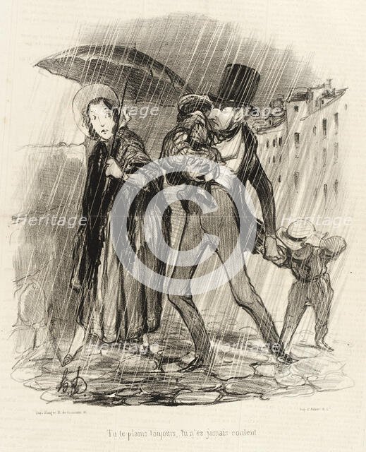 Tu te plains toujours tu n'es jamais content, 1839. Creator: Honore Daumier.