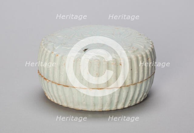 Lobed Cosmetic Box with Peonies, Southern Song or Yuan dynasty, 13th/14th century. Creator: Unknown.